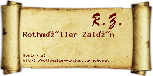 Rothmüller Zalán névjegykártya